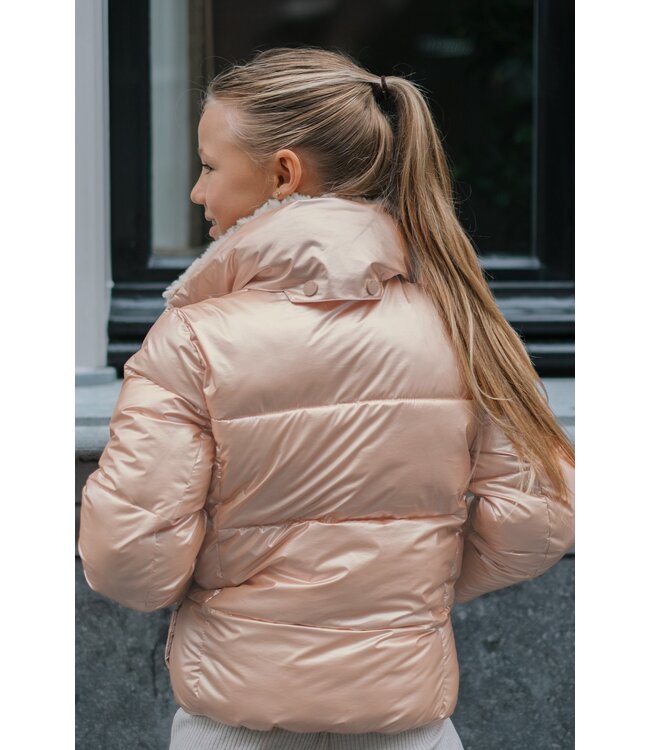 Like Flo winter winterjas meisjes - oranje - Aelin - kort, capuchon