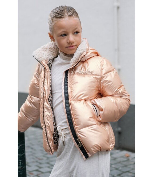 Like Flo winter winterjas meisjes - oranje - Aelin - kort, capuchon