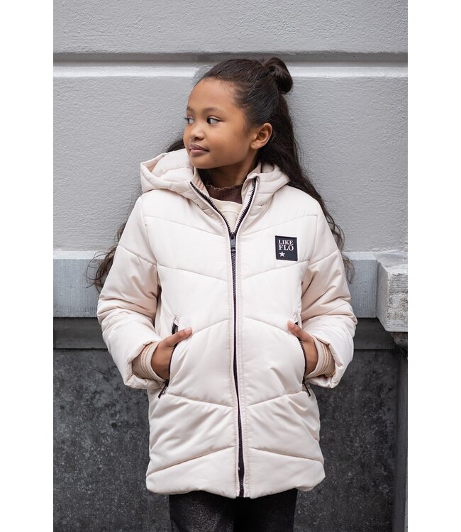Like Flo winter winterjas meisjes - beige - Abbi - gewatteerd, capuchon