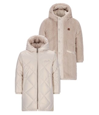 Like Flo winter winterjas meisjes - goud - Ariana - lang, omkeerbaar, capuchon, metallic