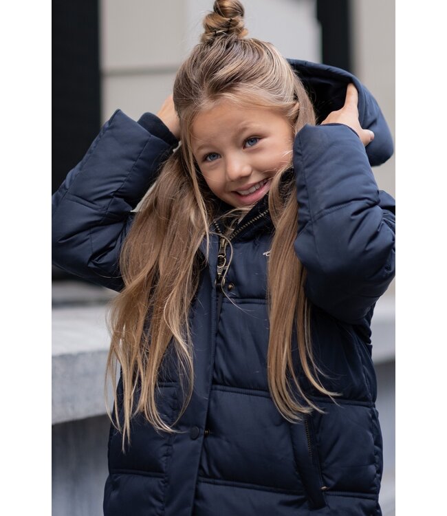 Like Flo winter winterjas meisjes - navy blauw - Ava - lang, capuchon