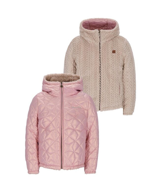 Like Flo winter winterjas meisjes - paars - Aimee - kort, omkeerbaar, capuchon