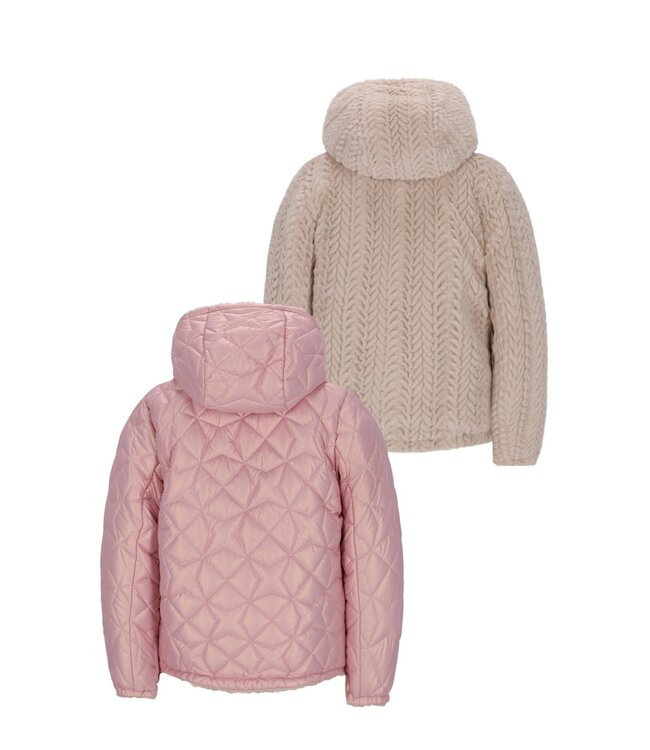 Like Flo winter winterjas meisjes - paars - Aimee - kort, omkeerbaar, capuchon