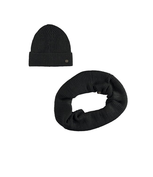 Like Flo winter colsjaal + muts meisjes - grijs - Noah - glitter