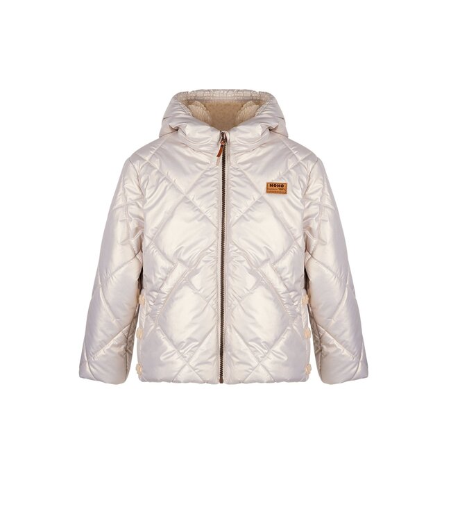 NoNo winter winterjas meisjes - beige - Button - kort, capuchon