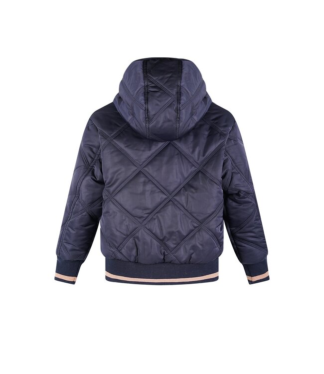 NoNo winter bomberjack meisjes - navy blauw - Bomby - omkeerbaar, capuchon