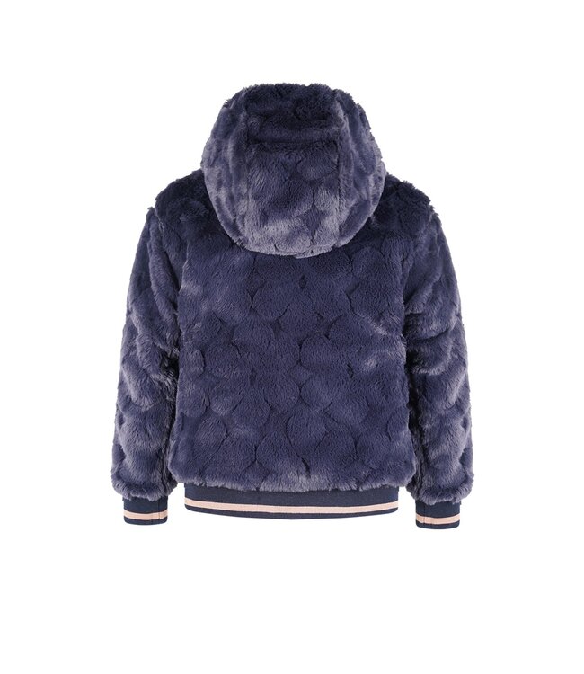 NoNo winter bomberjack meisjes - navy blauw - Bomby - omkeerbaar, capuchon