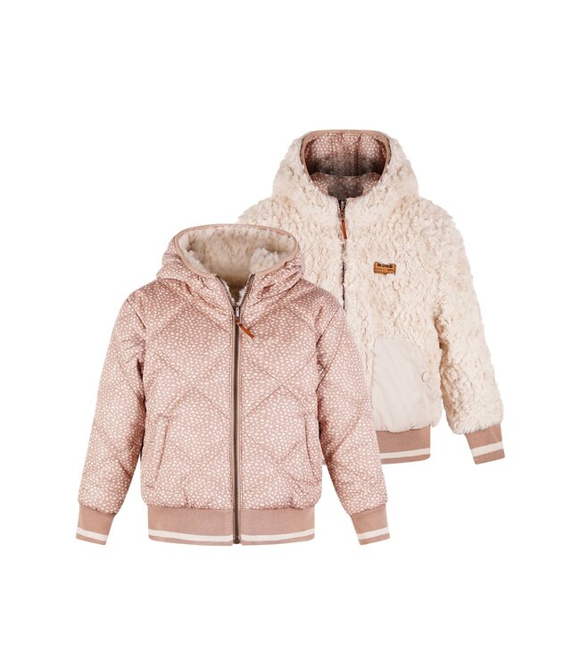 NoNo winter bomberjack meisjes - bruin - Bomby - omkeerbaar, capuchon