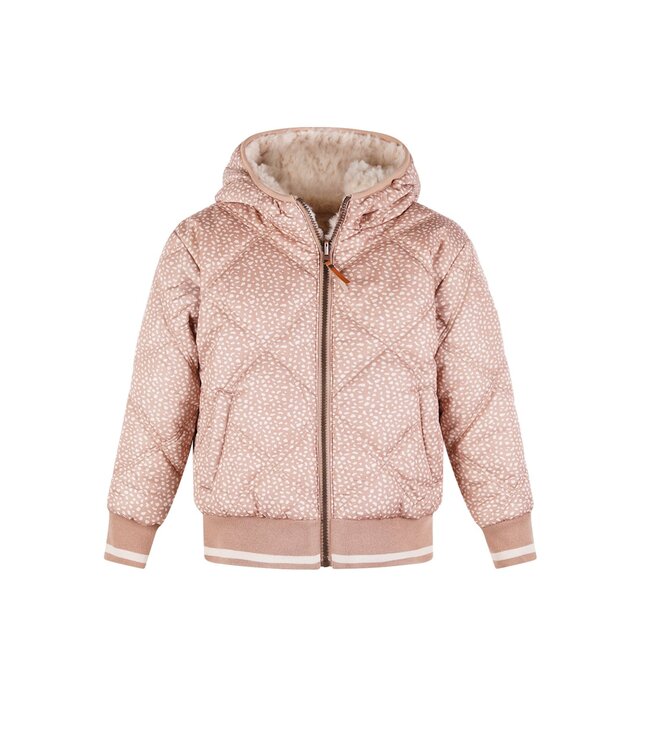 NoNo winter bomberjack meisjes - bruin - Bomby - omkeerbaar, capuchon