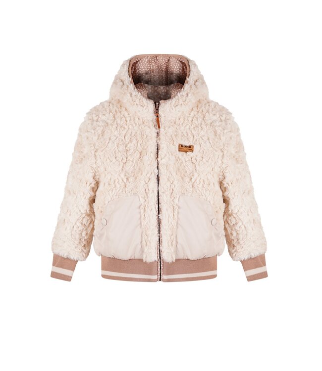 NoNo winter bomberjack meisjes - bruin - Bomby - omkeerbaar, capuchon
