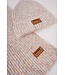 NoNo winter sjaal + muts set meisjes - beige - Raya - gebreid
