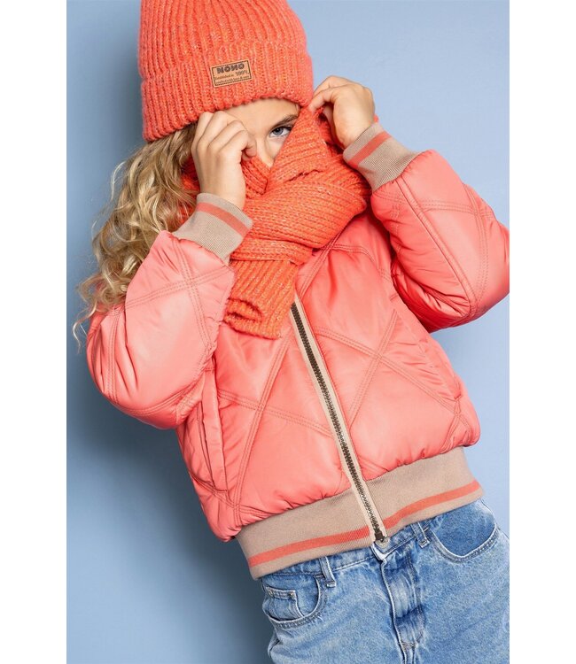 NoNo winter sjaal + muts set meisjes - beige - Raya - gebreid