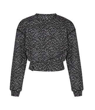 KIEstone winter sweater meisjes - bruin panter - Marieke