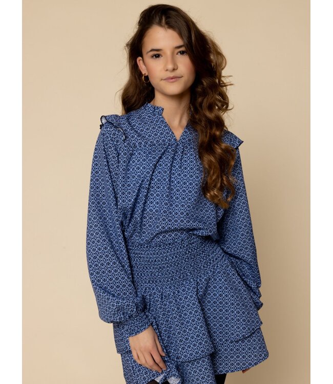 LOOXS 10sixteen winter skort meisjes - blauw - etnische print