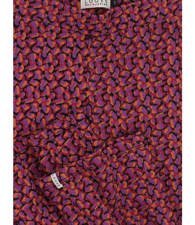 LOOXS Little winter crinckle broek meisjes - roze/paars -  confetti
