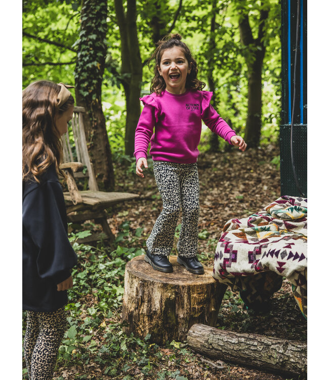 LOOXS Little winter broek meisjes - zand - luipaard/jaquard