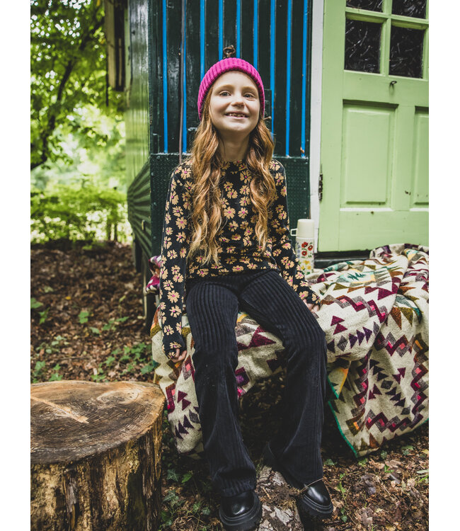 LOOXS Little winter velvet broek meisjes - grijs - rib