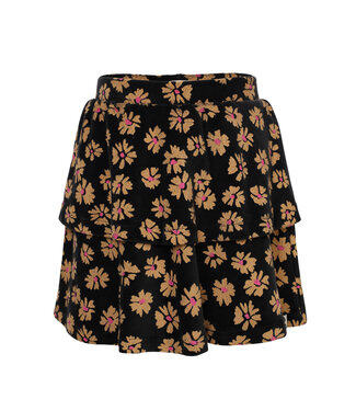 LOOXS Little winter velvet flare rok meisjes - zwart - bloem