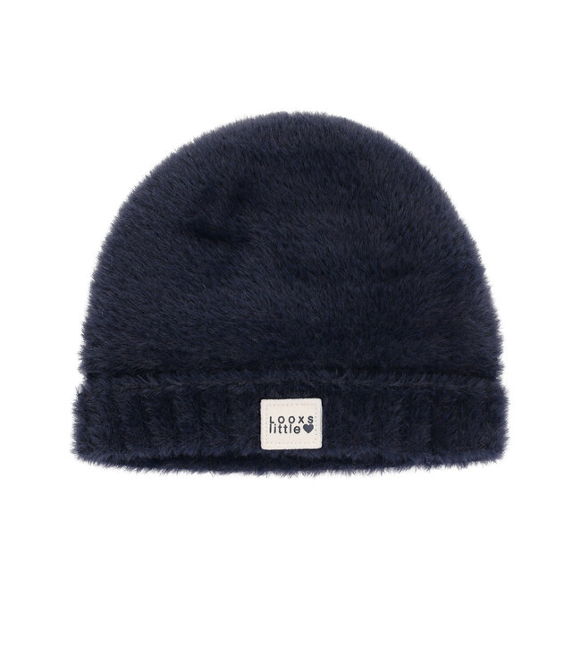 LOOXS Little winter muts meisjes - navy blauw - gebreid/bond