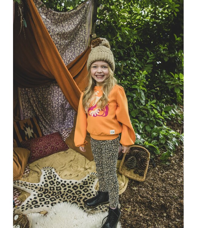 LOOXS Little winter legging meisjes - zand - luipaard