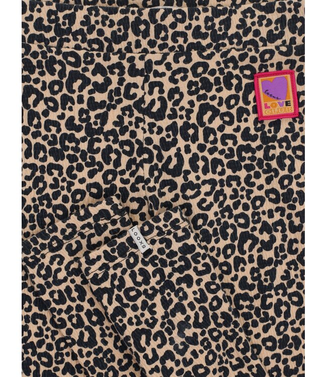 LOOXS Little winter legging meisjes - zand - luipaard