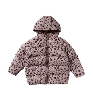 Your wishes winter winterjas meisjes - oranje - Sweet Leopard - puffer