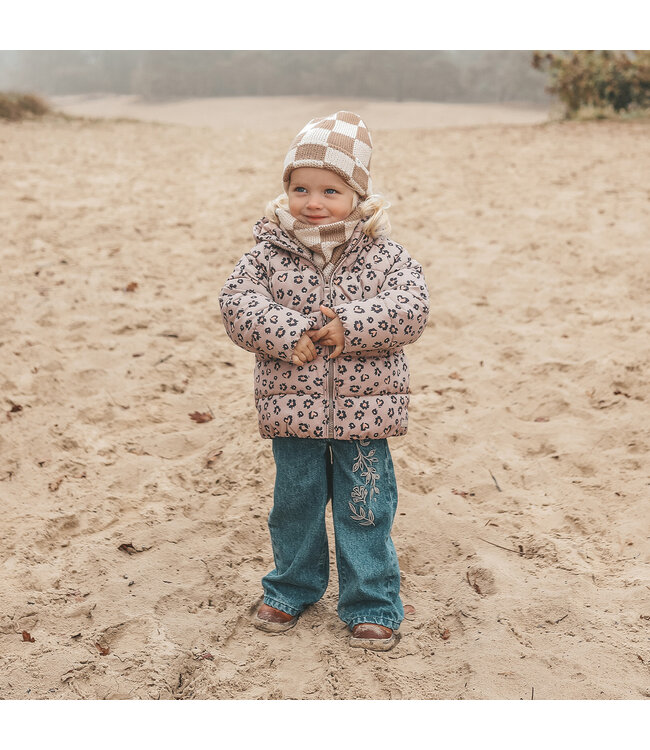 Your wishes winter winterjas meisjes - oranje - Sweet Leopard - puffer