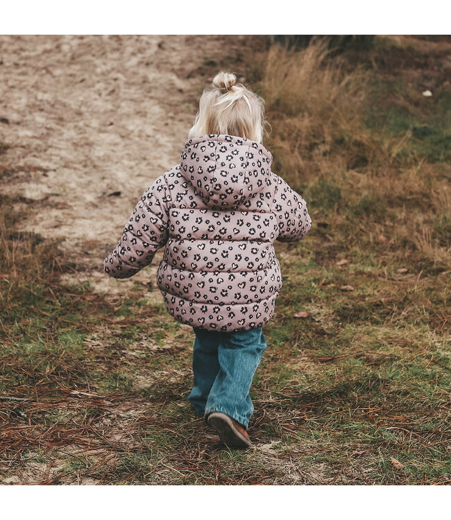 Your wishes winter winterjas meisjes - oranje - Sweet Leopard - puffer