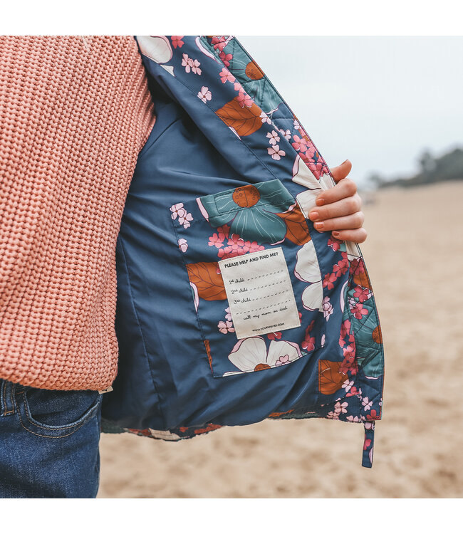 Your wishes winter winterjas meisjes - blauw - Florid Flare - puffer