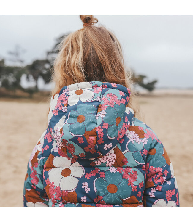 Your wishes winter winterjas meisjes - blauw - Florid Flare - puffer