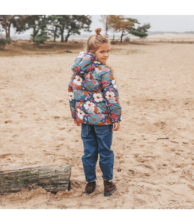 Your wishes winter winterjas meisjes - blauw - Florid Flare - puffer