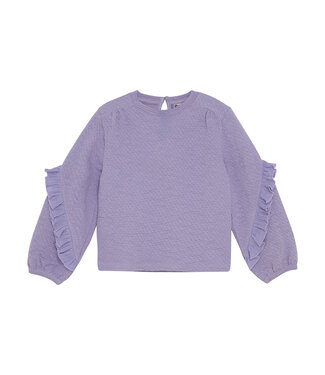 Daily7 winter t-shirt meisjes - Paars - longsleeve/ruffle