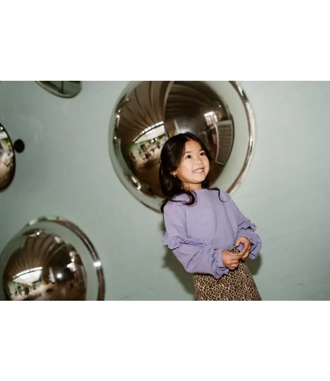 Daily7 winter t-shirt meisjes - Paars - longsleeve/ruffle