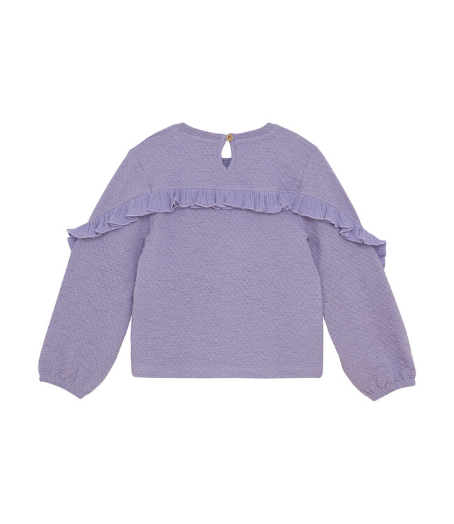 Daily7 winter t-shirt meisjes - Paars - longsleeve/ruffle