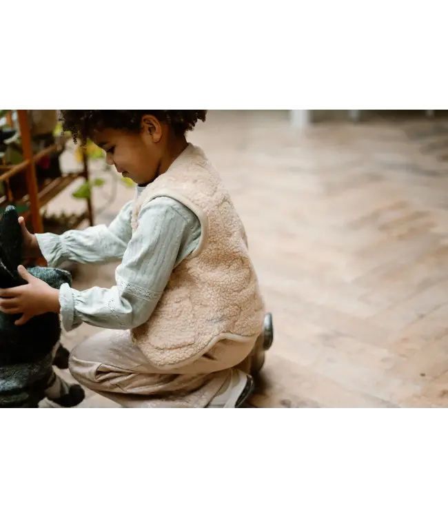 Daily7 winter gilet meisjes - zand - teddy
