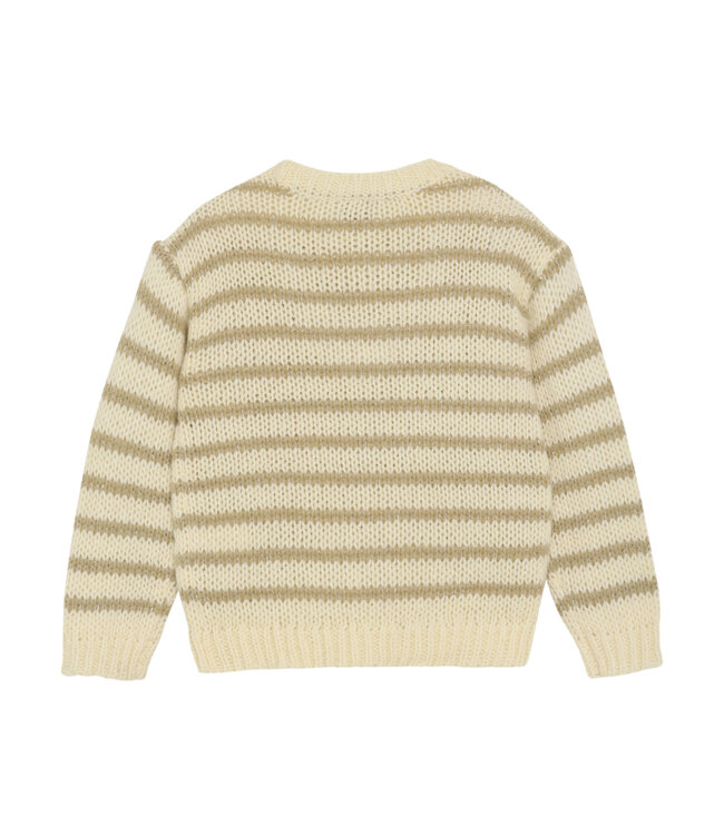 Daily7 winter sweater meisjes - zand - strepen/gebreid