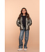 Geisha winter jas meisjes - groen - boxy - metallic