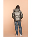 Geisha winter jas meisjes - groen - boxy - metallic