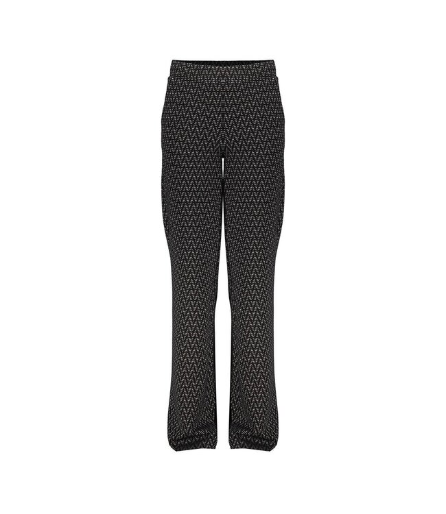 Geisha winter wide leg broek meisjes - zwart/wit - jacquard