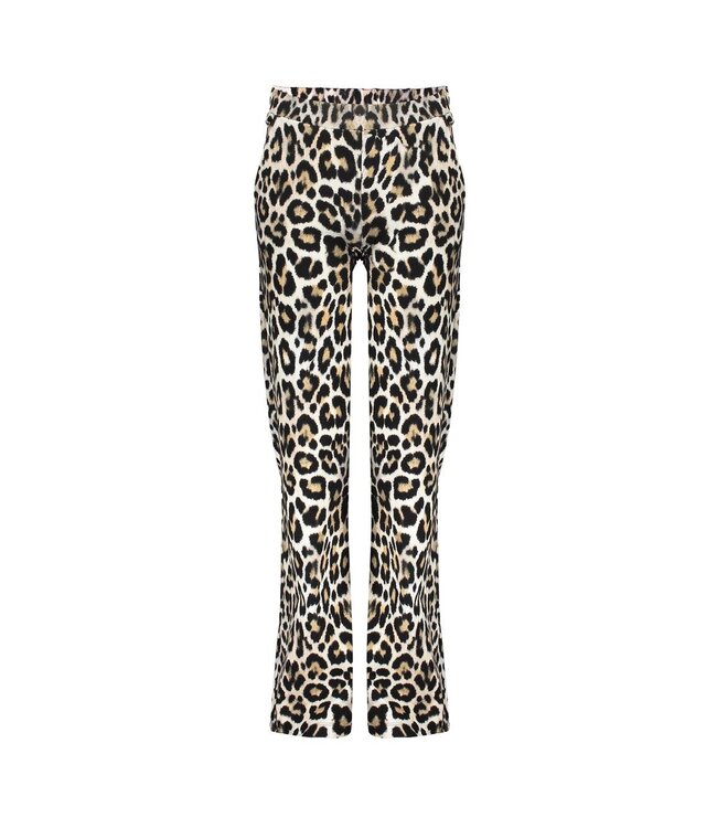 Geisha winter wide broek meisjes - zwart/zand - AOP luipaard