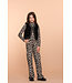 Geisha winter wide broek meisjes - zwart/zand - AOP luipaard