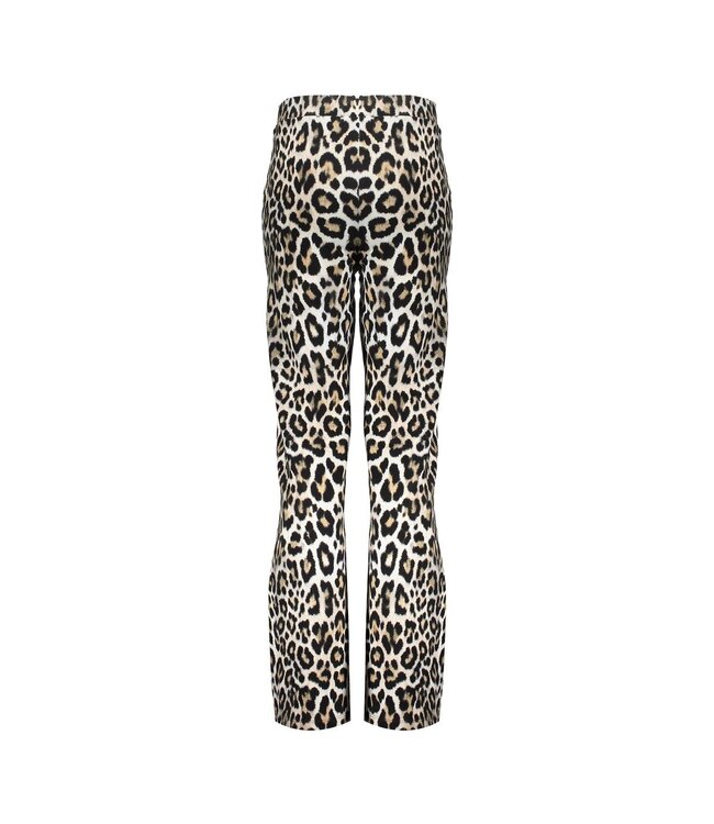 Geisha winter wide broek meisjes - zwart/zand - AOP luipaard