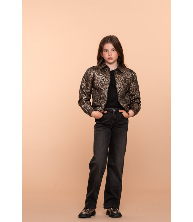 Geisha winter wide leg jeans meisjes - zwart