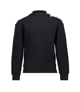 Geisha winter sweater meisjes - zwart - knopen op schouder