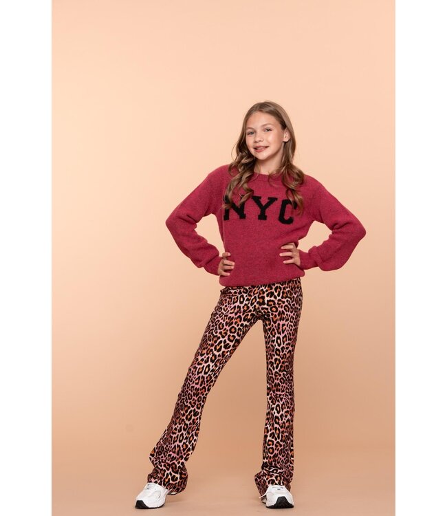 Geisha winter trui meisjes - roze/zwart - NYC