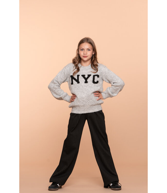 Geisha winter trui meisjes - grijs/zwart - NYC