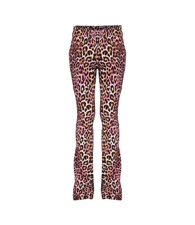 Geisha winter flare legging - roze/zwart - panter