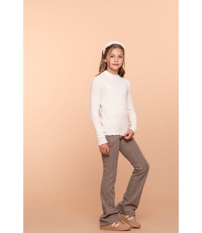 Geisha winter flare broek meisjes - bruin/goud - jacquard