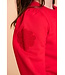 Geisha winter sweater meisjes - rood - bloemen op mouw