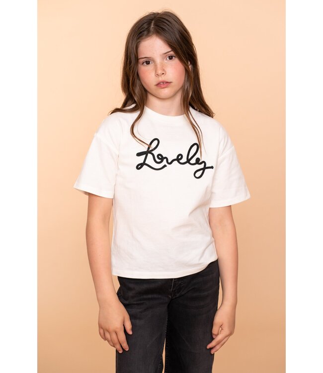 Geisha winter t-shirt meisjes - wit/zwart - lovely